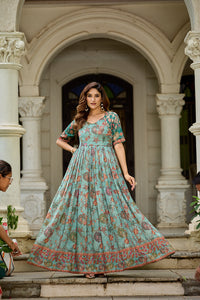 A Graceful Gown in beautiful floral print