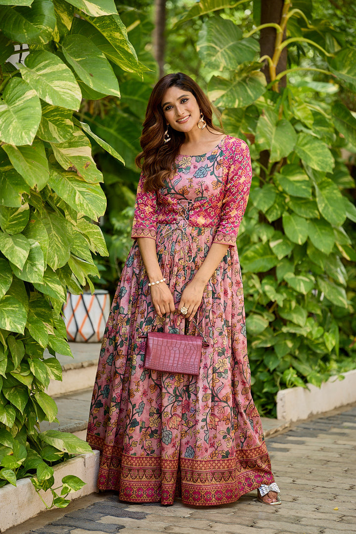 Gown with jaket attached