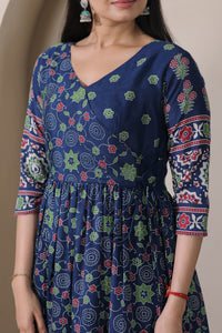 A beautifully crafted angarakha flared gown