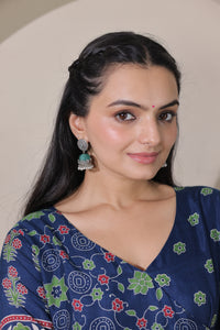 A beautifully crafted angarakha flared gown