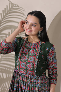 Elegant Floral Printed Silk Blend Maxi Gown