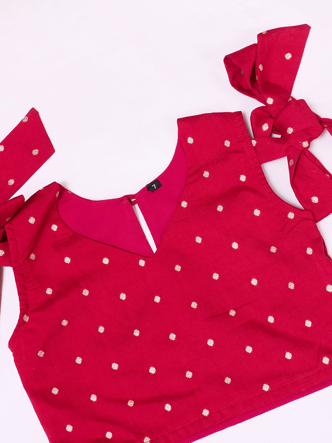 Kota Checks Skirt Set with Cross-Stitch Embroidery and Woven Panel