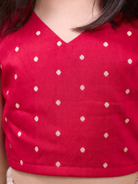 Kota Checks Skirt Set with Cross-Stitch Embroidery and Woven Panel