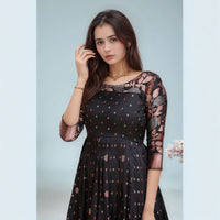 Elegant Purple Soft Silk Anarkali Gown