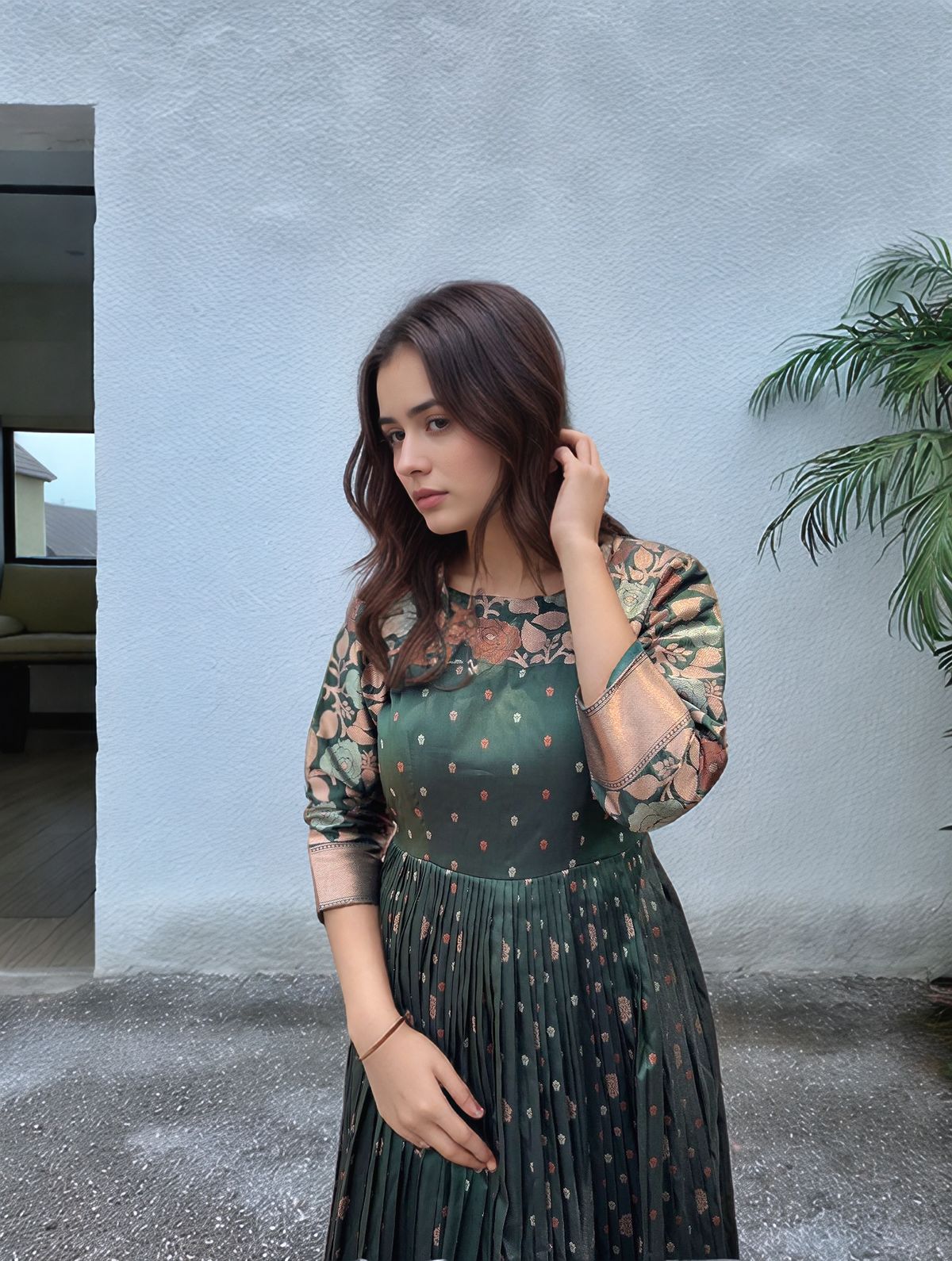 Elegant Purple Soft Silk Anarkali Gown