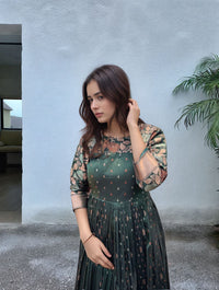 Elegant Purple Soft Silk Anarkali Gown