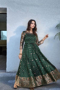 Elegant Purple Soft Silk Anarkali Gown