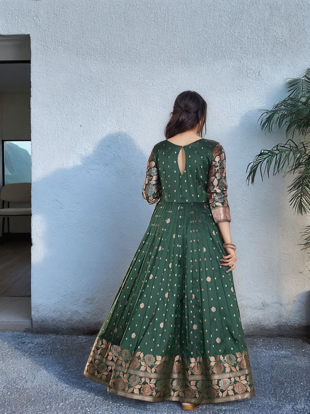 Elegant Purple Soft Silk Anarkali Gown