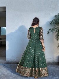 Elegant Purple Soft Silk Anarkali Gown