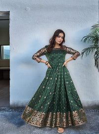 Elegant Purple Soft Silk Anarkali Gown