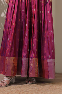 Elegant Blue Craft Silk Anarkali Gown