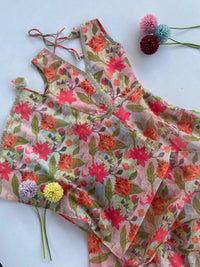 Floral Print Gown with Lace Detailing and Matching Stole