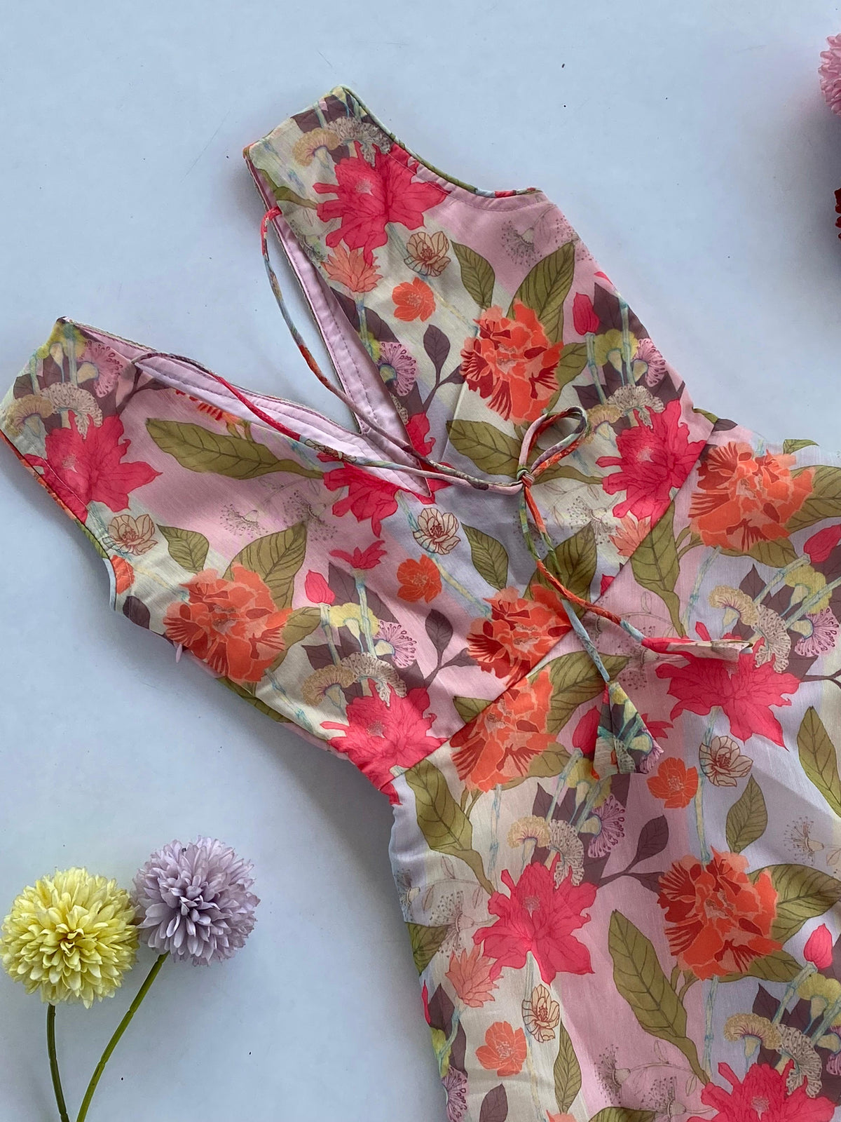 Floral Print Gown with Lace Detailing and Matching Stole