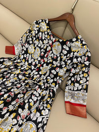 Elegant Silk Blend Anarkali Gown with Floral Embroidery