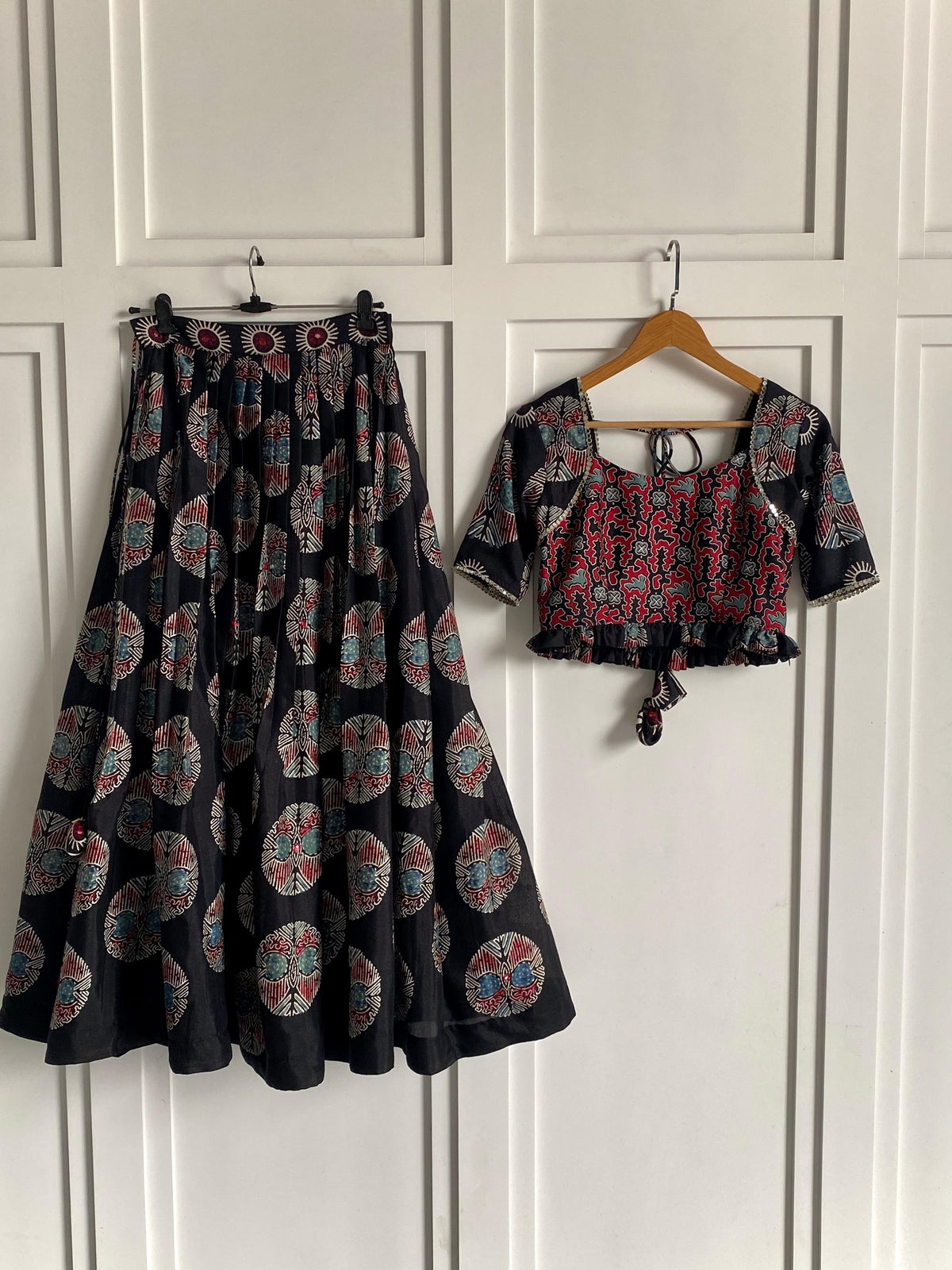 Black Lehenga Choli with Mirror Work for Navratri