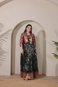 Elegant Floral Embroidered Anarkali Gown