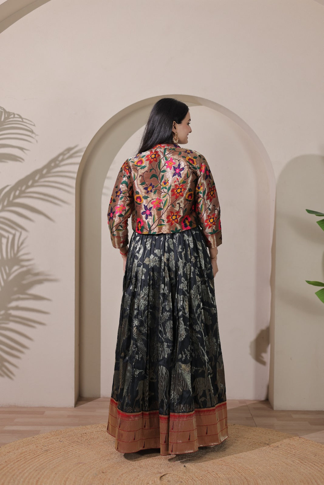 Elegant Floral Embroidered Anarkali Gown