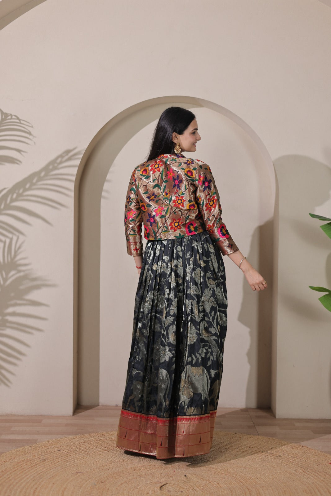 Elegant Floral Embroidered Anarkali Gown