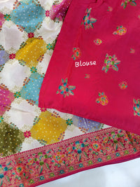 Fresh Arrival ❤️ Pure Moonga Viscose Bandhani Print Saree with Meenakari Border