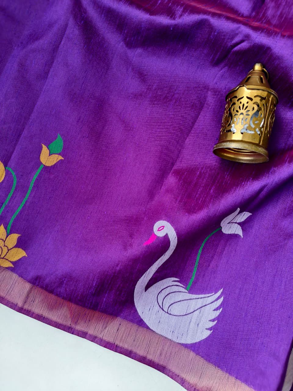 Khadi Row Silk Saree with Meenakari Border & Grand Zari Pallu – Paithani Blouse Set