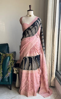 Premium Traditional Weaving Chiffon Silk Saree with 3D Dyeing