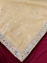 Pure Organza Saree with Zari Weaving, Heavy Mirror Work & Scalloped Border  Product Description: