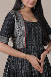 Elegant Purple Soft Silk Anarkali Gown