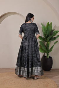 Elegant Purple Soft Silk Anarkali Gown