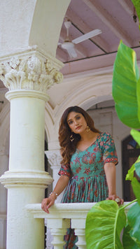 A Graceful Gown in beautiful floral print