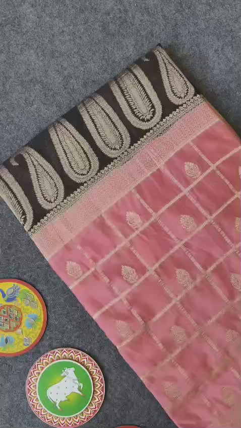 Pure Mysore Viscose Crepe Saree with Dual-Tone PBP Design & Zari Woven Pallu
